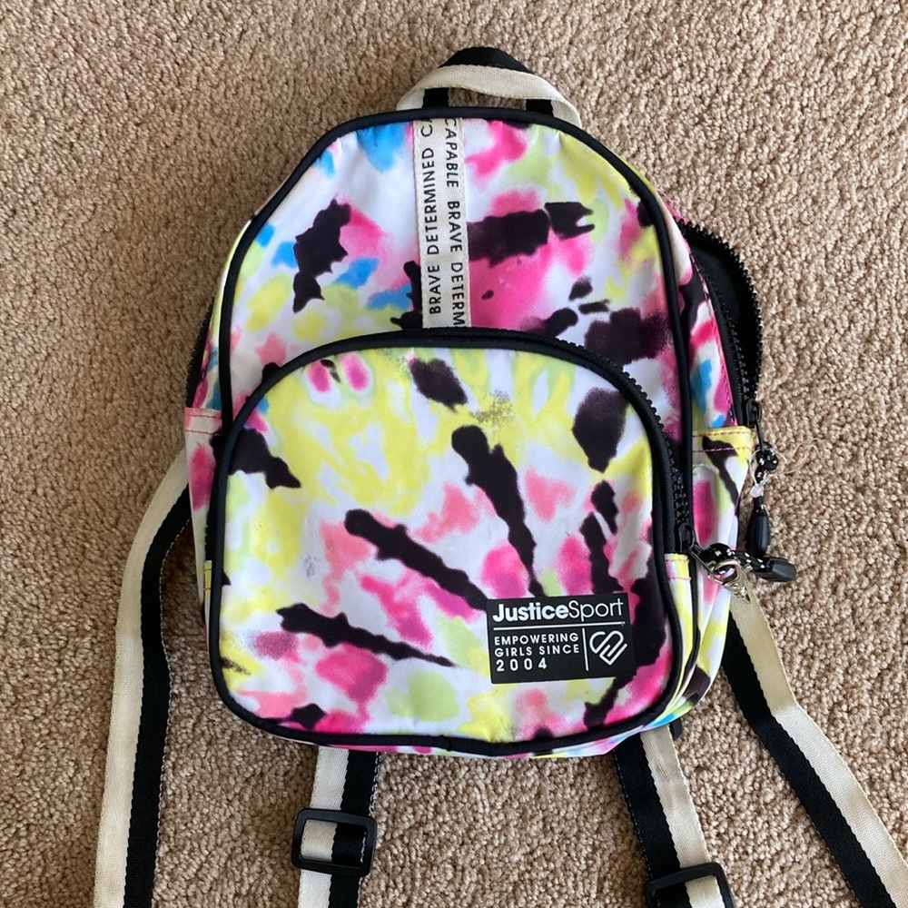 Tie dye mini backpack to pockets